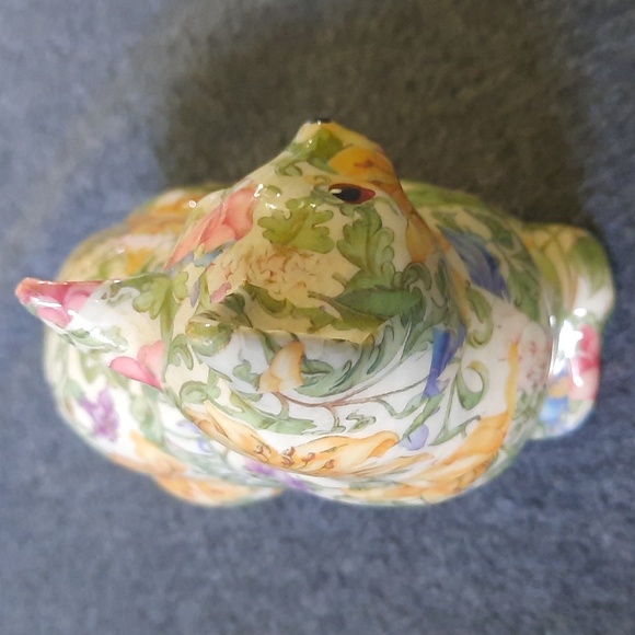 Vintage chintz cottagecore floral print decoupage cat figurine - Picture 4 of 9